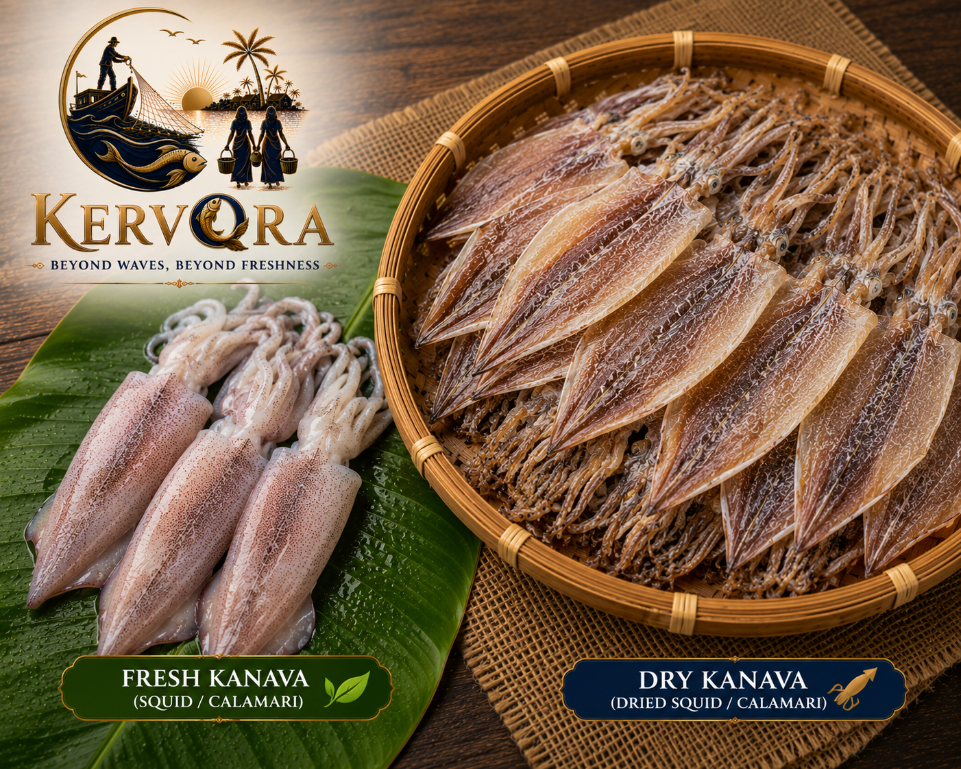 Kanava Dry Fish (Sun-Dried Squid / Calamari)